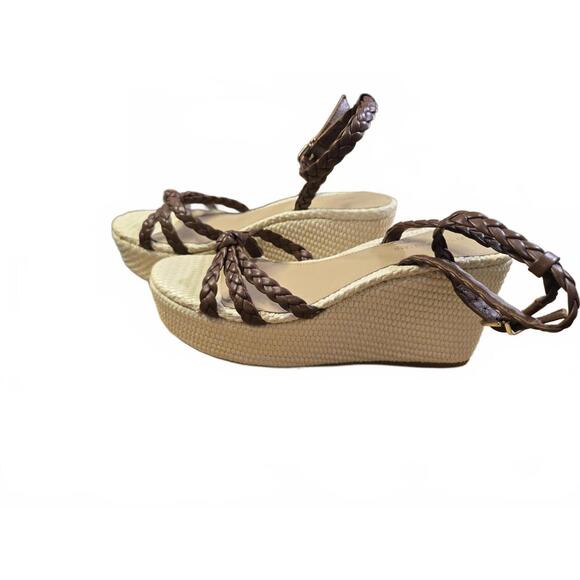 Antonio Melani Women's Brown Braided Strap Wedge Sandals Size 8M - Picture 5 of 5